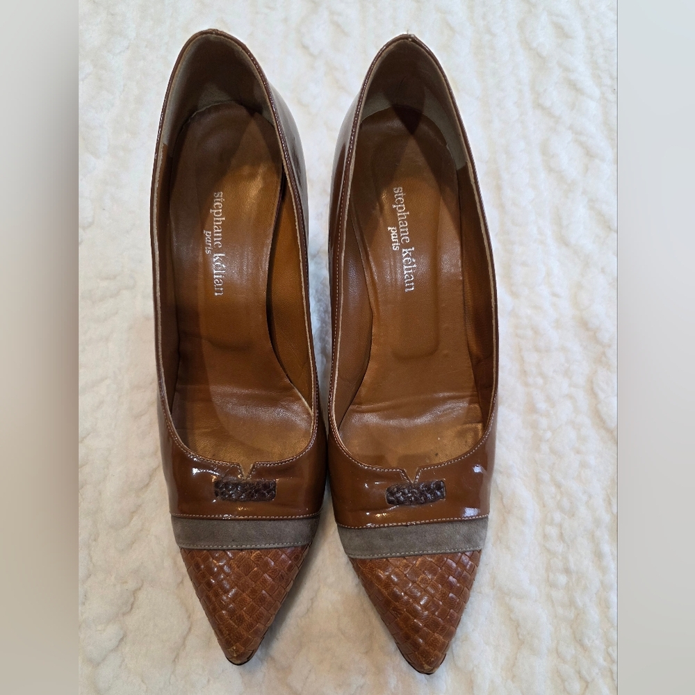 Stéphane Kelian Paris Woven Cap Toe Heels - Vintage Luxury